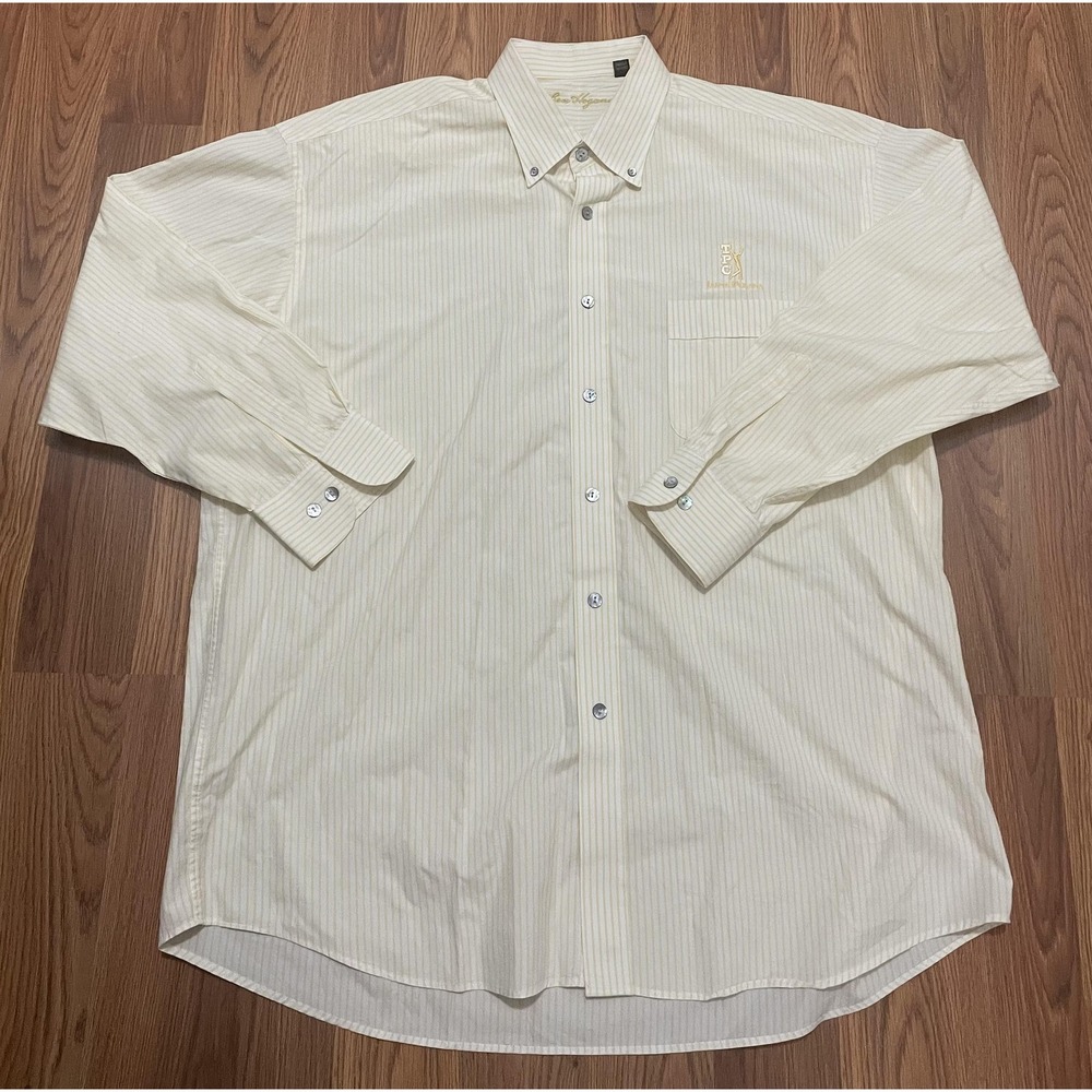 TPC Jasna Polana Golf Shirt Mens XL Ben Hogan Striped Button Down